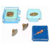 FIVE 10 KARAT GOLD EMPLOYEE AWARD PINS