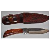 VINTAGE FIXED BLADE KNIFE & LEATHER BELT SHEATH