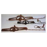 3 ANTIQUE ANIMAL STEEL TRAPS