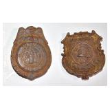 2 VINTAGE JUNIOR BADGES - POLICE & FIRE CHIEF