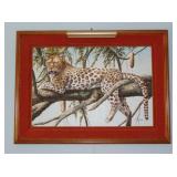 DON ERDMAN LEOPARD OIL PAINTING on CANVAS