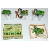 4 VINTAGE FROG FISHING LURES