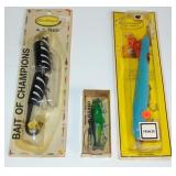 3 FRED ARBOGAST VINTAGE FISHING LURES