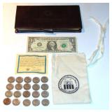VINTAGE US COIN CURRENCY LOT $1 $2 BUFFALO NICKELS