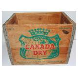 VINTAGE CANADA DRY WOOD ADVERTISING CRATE - 1950
