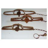 3 ANTIQUE STEEL ANIMAL TRAPS