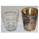 VINTAGE WHISKEY SHOT GLASSES STERLING SILVER +