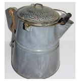 ENAMELWARE COFFEE POT - GRAY MOTTLE
