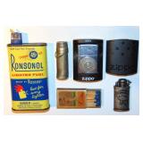 VINTAGE CIGARETTE LIGHTER ADVERTISING LOT ZIPPO ++