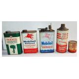 5 VINTAGE OUTBOARD MOTOR OIL CANS