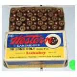 1 BOX 38 LONG COLT WESTERN CENTER FIRE CARTRIDGES