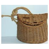 VINTAGE WICKER FISHING CREEL BASKET