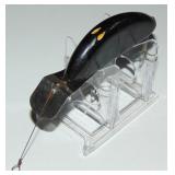 VINTAGE FISHING LURE - BLACK HUMP BACK YELLOW EYES