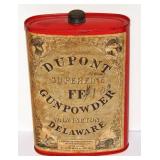 ANTIQUE GUN POWDER TIN - DU PONT SUPERFINE FF