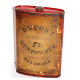 ANTIQUE GUN POWDER TIN - DU PONT SUPERFINE FF