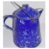 ENAMELWARE COFFEE POT - COBALT SWIRL
