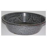 LARGE ENAMELWARE WASH PAN - GRAY MOTTLE