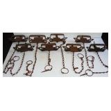 8 ANTIQUE STEEL ANIMAL TRAPS