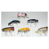 6 VINTAGE HEDDON FISHING LURES