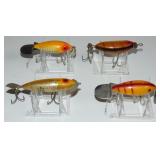 4 VINTAGE HEDDON FISHING LURES