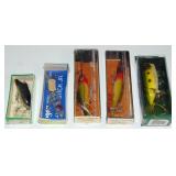 5 VINTAGE FISHING LURES MIB