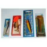4 VINTAGE FISHING LURES MIB