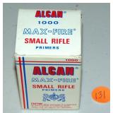 1 BOX (1000) SMALL RIFLE PRIMERS ALGAN MAX-FIRE