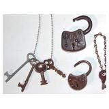 2 OLD LOCKS & KEYS