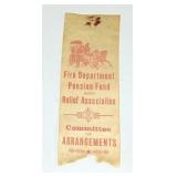 HORSE DRAWN FIRE DEPT PENSION FUND RIBBON 1885