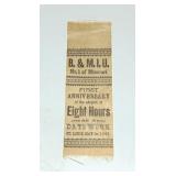 1887 FIRST ANNIVERSARY 8 HOUR WORK DAY RIBBON