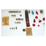 VINTAGE MINIATURE LIGHT BULBS RED REFLECTOR LENSES