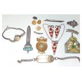 ANTIQUE VINTAGE GOLD SILVER JEWELRY LOT