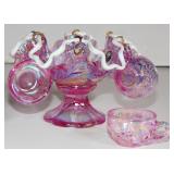 FENTON IRIDESCENT OPALESCENT MINIATURE PUNCH SET