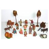 CHRISTMAS NATIVITY SCENE PAPER MACHE 19 PIECES EXC