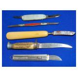 VINTAGE KNIFE LOT: CASE DIX ANTON WINGEN Jr. IVORY