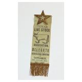 TEXAS LIVESTOCK ASSOCIATION RIBBON 1885