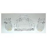 SHANNON CRYSTAL PINEAPPLE NAPKIN HOLDER S&P SET