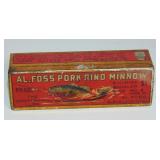 AL FOSS PORK RIND MINNOW FISHING BAIT TIN