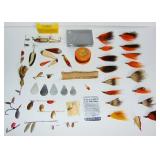 OLD FISHING TACKLE LOT - FLYS, LINE, WEIGHTS, ETC.