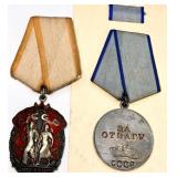 2 VINTAGE SOVIET RUSSIAN MEDALS - 1 SILVER