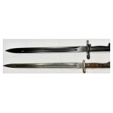 (2) BAYONET & SCABBARD MAUSER & GARAND REPLICA