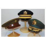 WWII U.S. MILITARY OFFICER HATS (6)