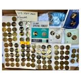 U.S. MILITARY BRASS INSIGNIA + 6 DISPLAY CASES