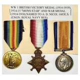 3 AWARDED WW1 BRITISH MEDALS - 1 SILVER