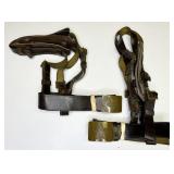 (2) RUSSIAN OFFICER LEATHER BELT SHOULDER STRAP