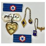 WWII SWEETHEART MILITARY JEWELRY LOT