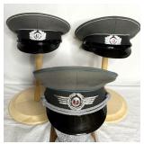 (12) EAST GERMAN OFFICER HATS