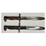 (2) EGYPTIAN 8mm HAKIM RIFLE BAYONET & SCABBARD