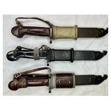 (3) VINTAGE AK 47 BAYONET & SCABBARD - matching  #