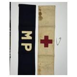 1929 US ARMY RED CROSS ARM BAND & MP ARM BAND